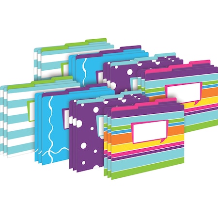 Barker Creek Happy Designer Letter-Size File Folders, Multi-Design Set, 24/Package 3958